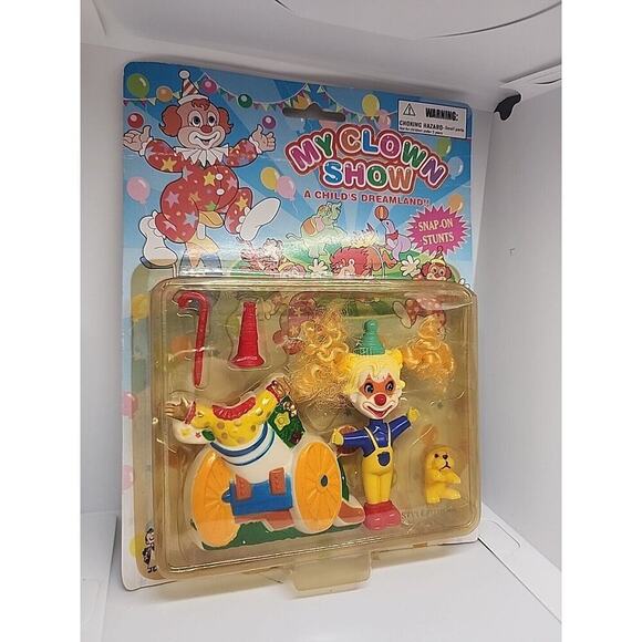 My Clown Show Snap On Stunts Toy Figure Unopened Vintage Rare! New In Package - Picture 1 of 10